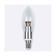 LED sviečka E14 X3 3W, teplá biela, číra
